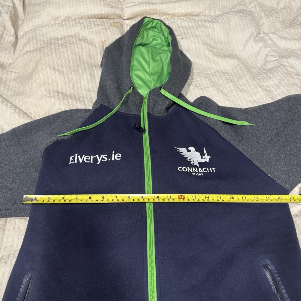BLK Connacht Rugby Elverys.ie Blue Full Zip Ireland Sweatshirt Men's Size Large - Picture 9 of 12